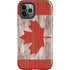 Canadian Flag Dark Wood iPhone 12 Pro Impact Case